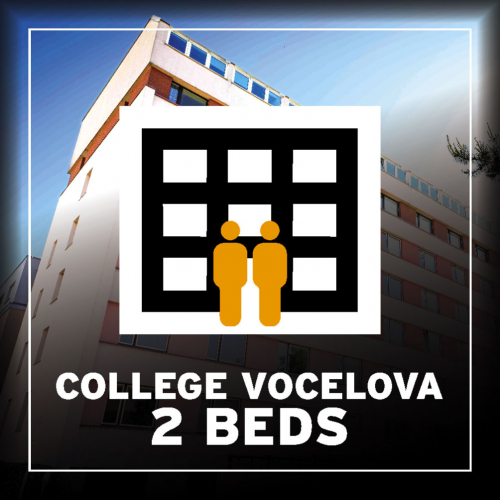 BA 2026 Hostel Koleje Vocelova dvojlůžkový pokoj s klimatizací (2 postele) [e-vstupenka]