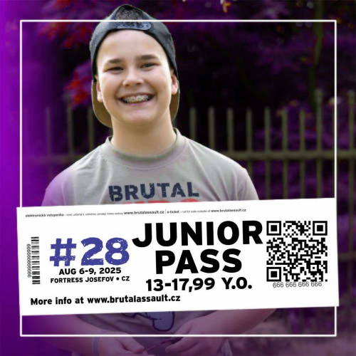 BRUTAL ASSAULT 2025 festival pass - voucher for juniors 13-17,99 y.o. [e-voucher]